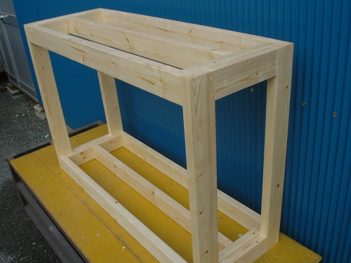 120×45cm用木製水槽台（２段タイプ）